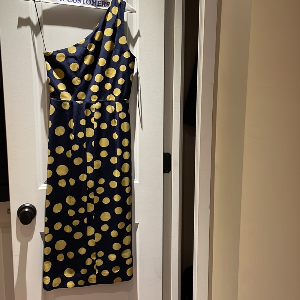 JCrew Polka Dot One Shoulder Silk Dress - Picture 3 of 3
